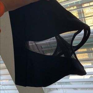 TIL YOU COLLAPSE BLACK MESH SPORTS BRA